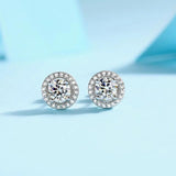 Stunning W.Gold Plated D Colour VVS1 Moissanite Diamonds Stud Earrings for Women Sterling Silver Fine Jewellery - The Jewellery Supermarket