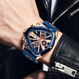 Top Fashion Triangle Chronograph Military Sport Army Mens Watches Luxury Waterproof Quartz Wristwatches