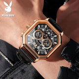 Luxury Classic Quartz Man Watch with High Quality Leather Strap Waterproof Business Wristwatch