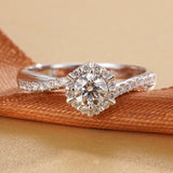 New Arrival 0.5-1ct Sparkling Full Moissanite Wedding Rings For Women - Twist Design Adjustable Fine Jewellery