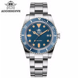Luxury Luminous Bubble Mirror Glass 20Bar Ceramic Bezel Steel Diver Quartz Watch