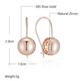 14K Rolled Gold Big Glossy AAA Zircon Diamonds Ball Drop Earrings Ethnic Jewellery