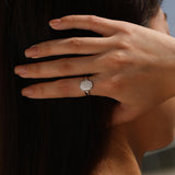 Luxury Button Sparkling Moissanite 925 Sterling Sliver Wedding Rings Fine Jewellery