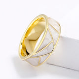 Classic 18KGP White Women's Handmade Enamel Party Ring