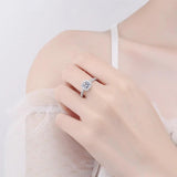 Fabulous 100% Real Moissanite Ring D VVS1 Adjustable Size S925 Sliver GRA Certificate Wedding Rings for Women