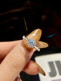 Silver Classic Gorgeous Shiny VVS1 D Colour Moissanite Diamond Luxury Ring