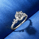 Fabulous 2.0ct D Moissanite 18k Gold Plated 925 Silver Engagement Wedding Rings
