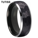 Beveled Edge Treatment Dome Hammer 4/6/8mm Tungsten Rings With Comfortable Fit