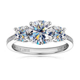Super Round D Colour VVS1Moissanite Diamonds Ladies Rings Sterling Silver Engagement Wedding Fine Jewellery with GRA