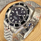 PT5000 Stainless Steel Sapphire Crystal Rotating Bezel Luminous Mechanical Watch