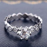 Honeycomb Design VVS1 D Colour 1/2CT Moissanite Wedding Engagement Rings For Women Sterling Silver Fine Jewellery