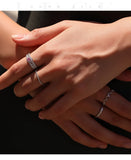 Twisted Rope Thin Braided VVS1 D Colour Moissanite 925 Silver Stacking Ring