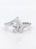 Stunning  Water Drop 2 Carat VVS1 D Colour Moissanite Diamond Ring Fine Jewellery