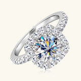 Super 8mm 2ct Moissanite Certified 925 Sterling Silver Engagement Halo Rings For Women - Wedding Party Jewelry Gift