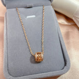 Luxury Trendy 14K Filled Rose Gold AAA Zircon Diamonds Barrrel Necklace For Women - Fine Jewellery