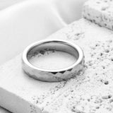 Fashion Cut Polygonal Tungsten Steel 4MM/6MM Rings for Couples Finw Jewellery