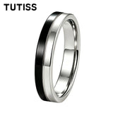 Fashion 4mm Two Tone Tungsten Carbide Wedding Egagement Rings For Men and Women