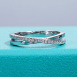 Remarkable D Colour VVS1 925 Silver X Row Moissanite Diamonds Couple Rings - Wedding Engagement Rings