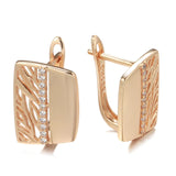 New Luxury Big Drop Earrings 585 Rose Gold With Natural Zircon Bridal Earrings Vintage Wedding Jewelry Fashion Women Gift