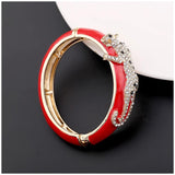 New Arrival Unique Special Leopard On the Enamel Bangle Statement Trendy Bracelet for Women - Party Prom Fashion Gift - The Jewellery Supermarket