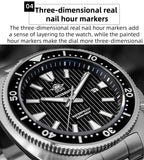 200 Waterproof Sapphire Glass BGW9 Luminous Stainless Steel Quartz Diving Watch
