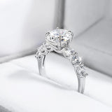 7 Stones 3.2 Carat VVS1 D Colourl Moissanite Wedding S925 Sterling Silver Ring