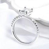 Emerald/Radiant Cut 1-4CT 1-4CT VVS1 D Colour Moissanite Diamond Silver Wedding Ring