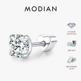 Moissanite Cartilage 925 Sterling Sliver Classic Round Heart Screw Stud Earrings