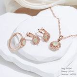 14K Rolled Gold Lake Green AAA Zircon Crystal Classic Trendy Fashion Rings For Women