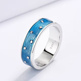 Fashion High Quality Handmade Enamel Blue Epoxy New Style 925 Rings