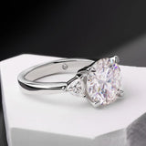 Amazing 3-Stone Round Cut 4.6CT Moissanite Diamond Rings - S925 Silver Wedding Engagement Jewellery With GRA