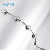 Sparkling Bubble D Colour Full 4mm 0.3CT Moissanite Diamonds Tennis Silver 18K Plated Link Bracelets For Women - The Jewellery Supermarket