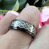 New Stepped Edges Laser Engraved Comfort Fit Men Women Tungsten Wedding Ring