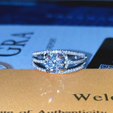Excellent 925 Sterling Silver Ring Set Inlaid 1 Carat 6.5mm Moissanite DiamondHeart Ring Classic Fine Jewellery