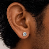 Moissanite Diamonds Earrings 3-8mm 925 Silver GRA Certificate 4 Prong D Colour