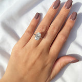 Luxury 4.5CT Oval Cut VVS1 D Colour Moissanite Diamond Silver Engagement Ring