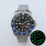 NH34 GMT Luminous Bezel Sapphire Glass Stainless Steel Bracelet Mechanical Watch