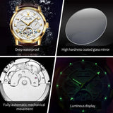 Excellent Automatic Top Brand Mechanical Watch Tourbillon Sport Leather Casual Business Fashion Wristwatches