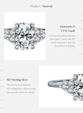 Fabulous D Colour VVS1 Rectangle Moissanite 925 Silver Trendy Sparkling Ring