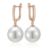 14 Karat Gold Filled Simple 10mm 12mm 16mm Luxury Pearl Luxury Drop Earrings for Women