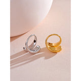 18K Gold Plated Chic Unique Stainless Steel Unusual Simple Sleek Fashion Ring