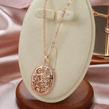 Excellent Hollow Flower 14K Rolled Rose Gold AAA Zircon Diamonds Vintage Style Fine Jewellery Daily Necklace