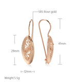 14K Gold Filled Luxury Unique Slim Drop Glossy Personality Fashion Earrings - 585 Rose Gold