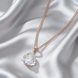 14K Rolled Gold Shiny White AAA Zircon Luxury Big Crystal Fashion Pendant And Necklace