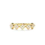 Exquisite VVS1 D Colour Moissanite Flower Design 925 Silver Half Eternity Rings