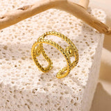 New In Stainless Steel 14K Gold Colour Rings For Women and Girls - Ideal Trendy Fashion Rings, Ideal Gifts - The Jewellery Supermarket