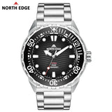 New TRITON Solar Powered Dive Watch - Luxury 316L Stainless Steel Case Waterproof 300M Quartz Watches For Men
