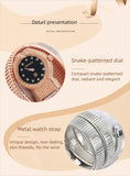 Luxury Snake Shape Quartz Watch Stainless Steel Strap Bracelet Wristwatch Watches