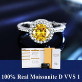 Fabulous 100% Real Moissanite Ring D VVS1 Adjustable Size S925 Sliver GRA Certificate Wedding Rings for Women