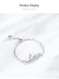 Romantic Love AAAA Lab Created Diamond 925 Sterling Silver Adjustable Chain Ring